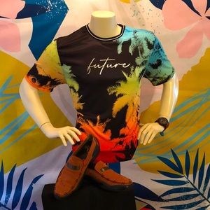 Distortion colorful tee shirt